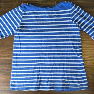Crazy 8 Girls blue and white striped top blouse Size L 10-12